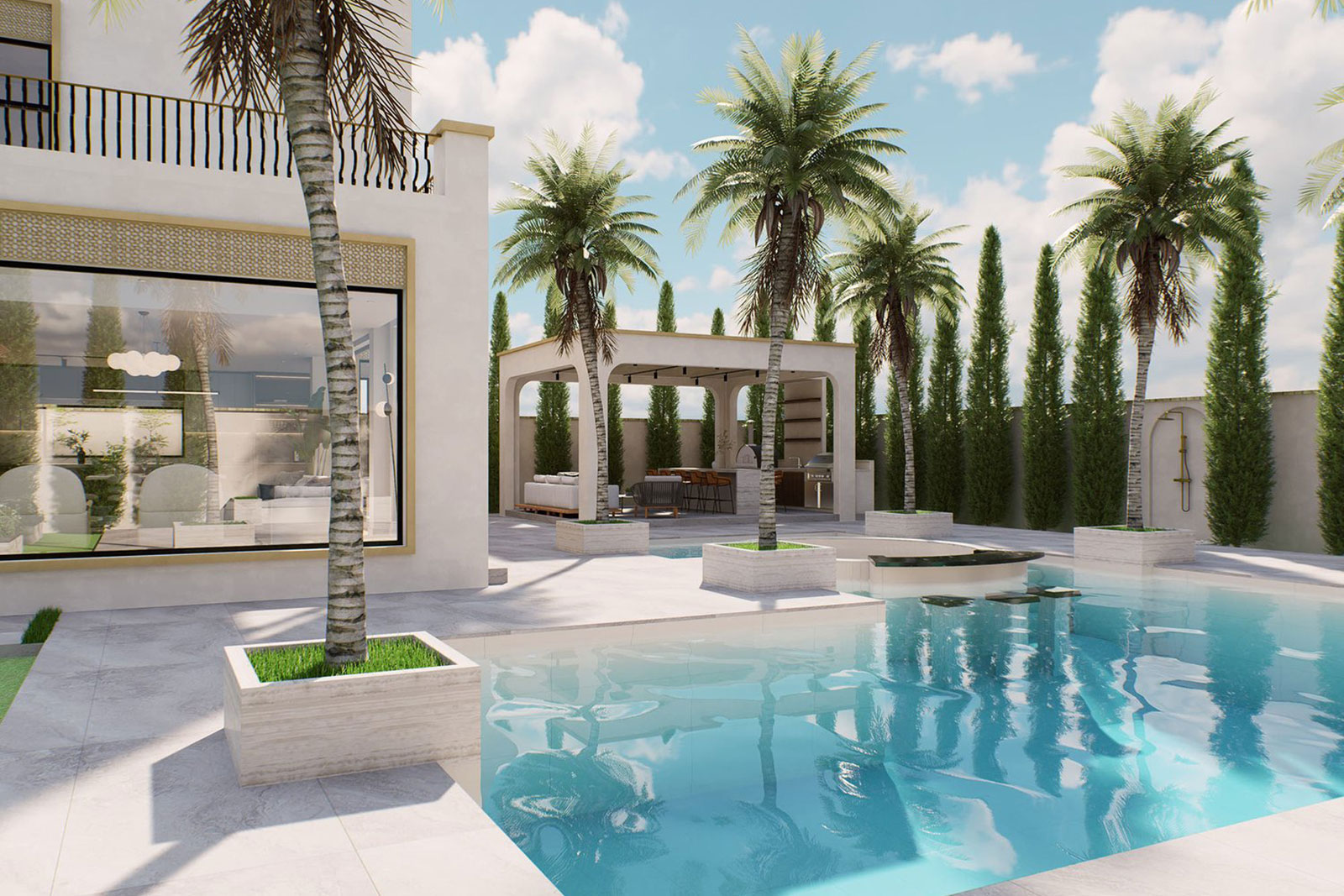 Villa swimming pool project in Jumeirah Village Triangle District 4, Dubai