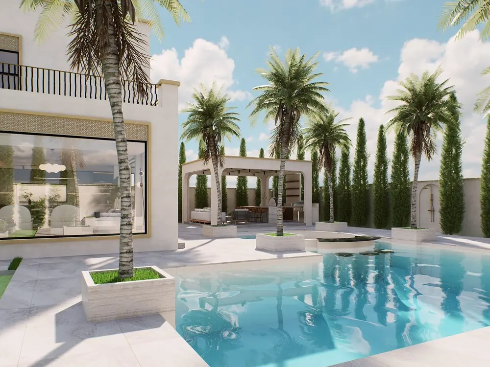 Modern Villa Swimming Pool with Premium Landscape Design